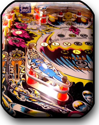 Silverball Mania pinball machine playfield detail